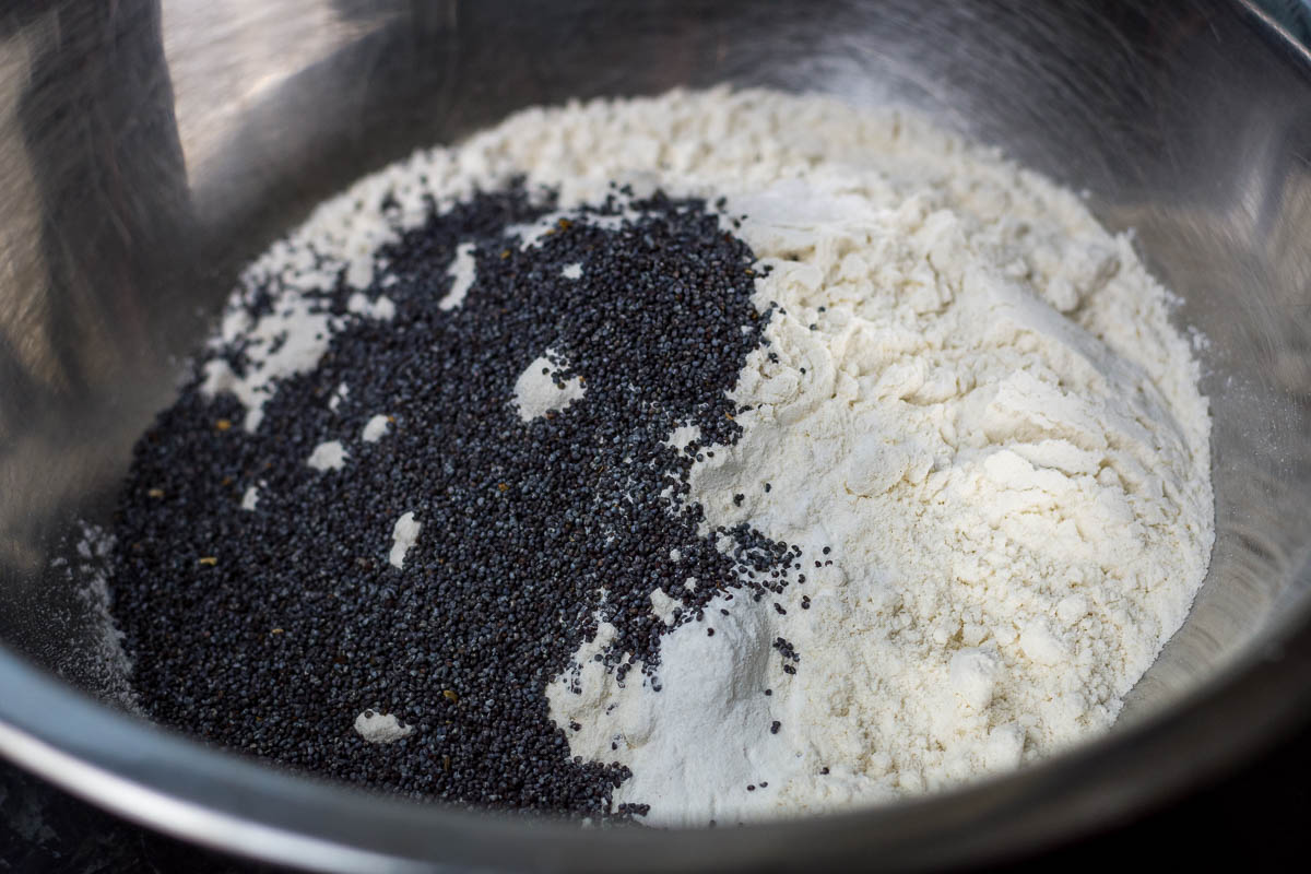 Fry ingredients for Kuciukai in a large metal bowl.