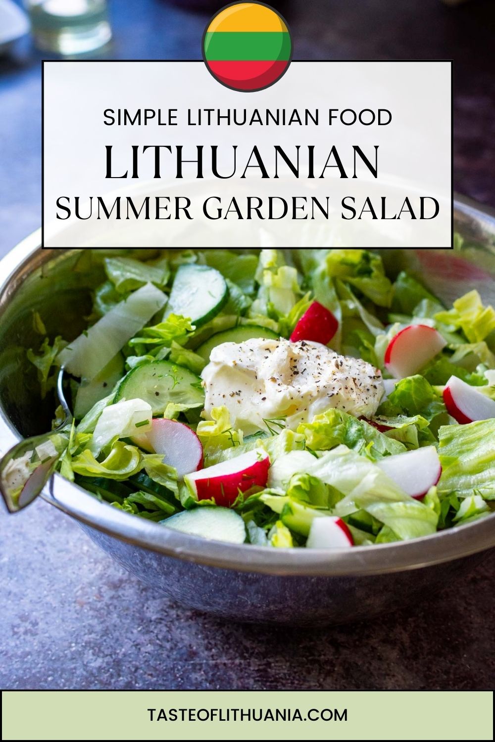 Lithuanian summer garden salad pin for pinterest.