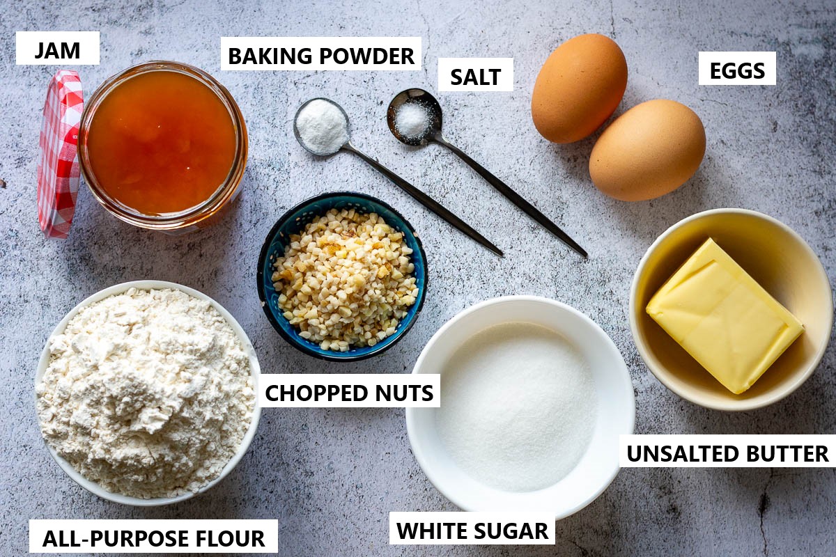 Ingredients for Lithuanian Cookies With Jam.