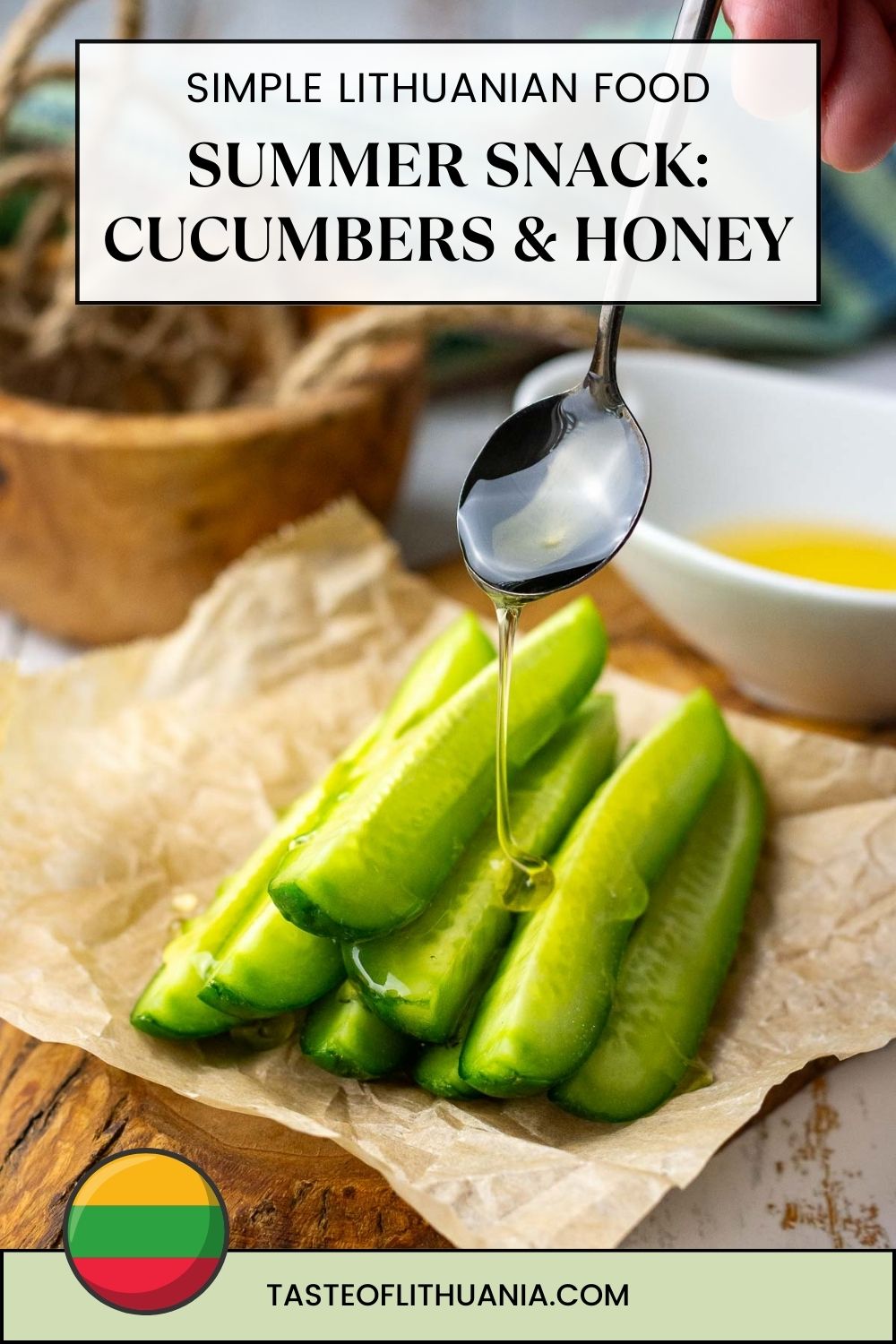 Cucumbers and Honey Pin for Pinterest.