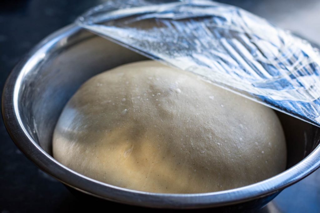 Lithuanian Easter Bread dough doubled in size. 