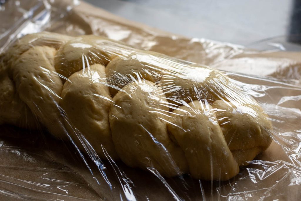 Lithuanian Easter bread after second proof. 