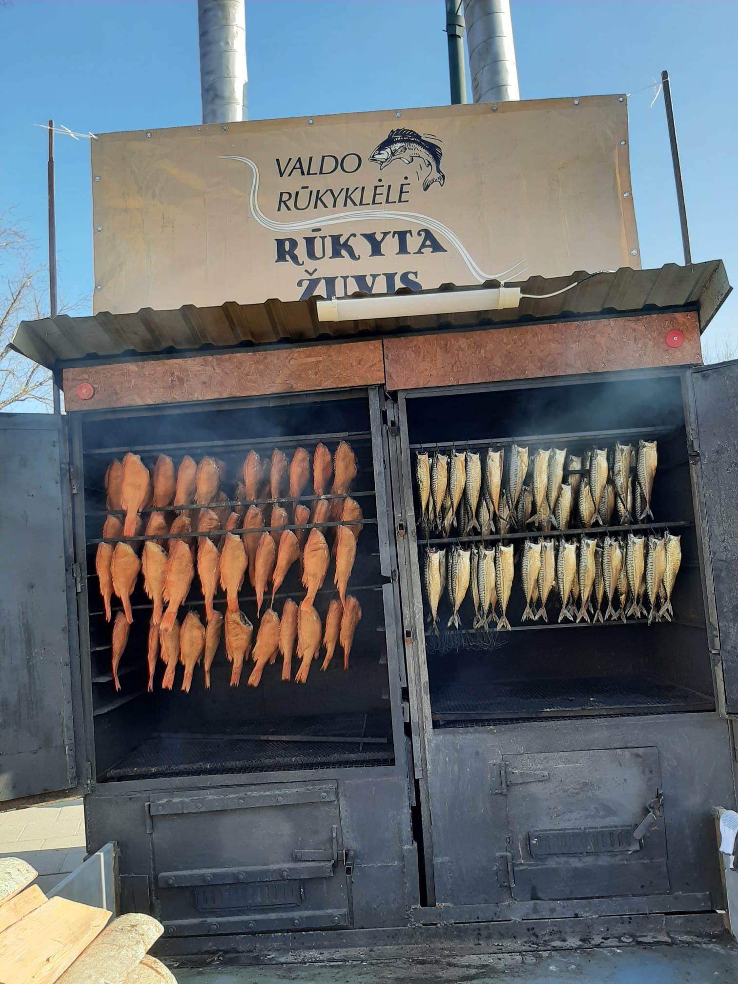 Smoked Fish kiosk at St Casimir's fair in Vilnius, Lithuania.