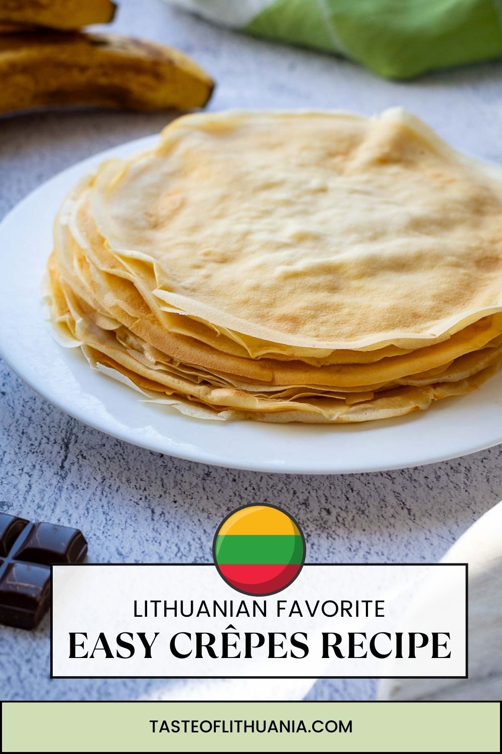 Lithuanian Crepes - Lietiniai Blynai - Pin for Pinterest.