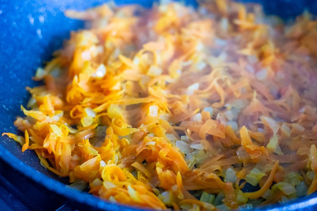 sauteed carrots and onions.