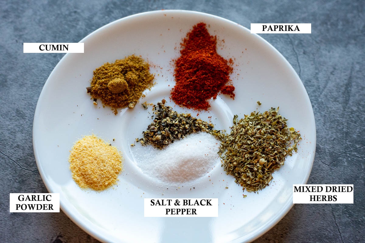 Spices used in my Lithuanian meatball recipe.