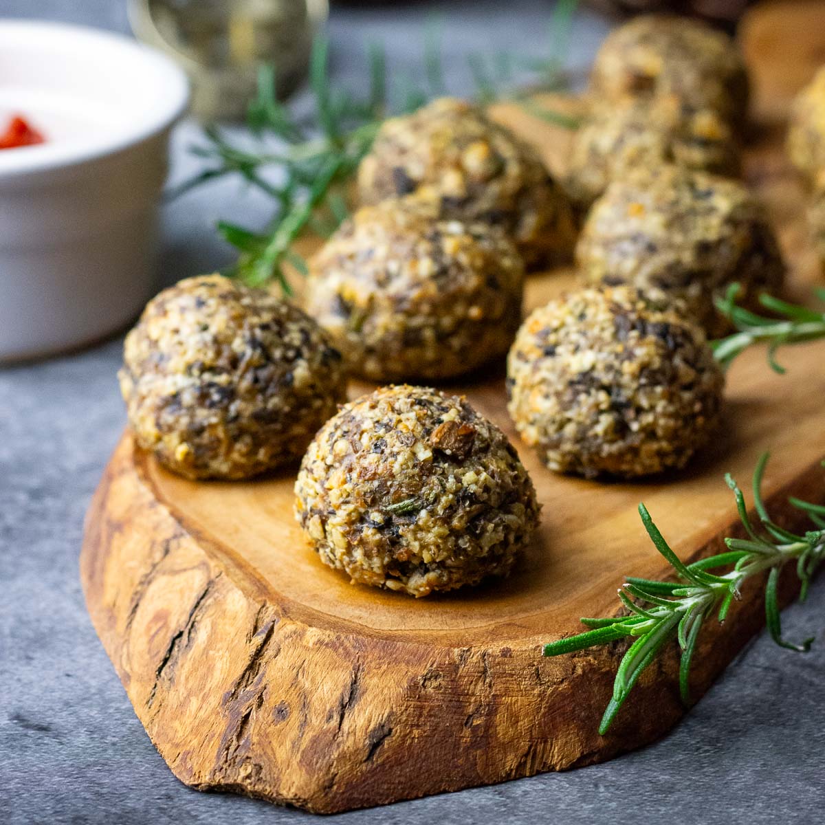Lithuanian Meatless Mushroom Balls on Christmas Eve table. 