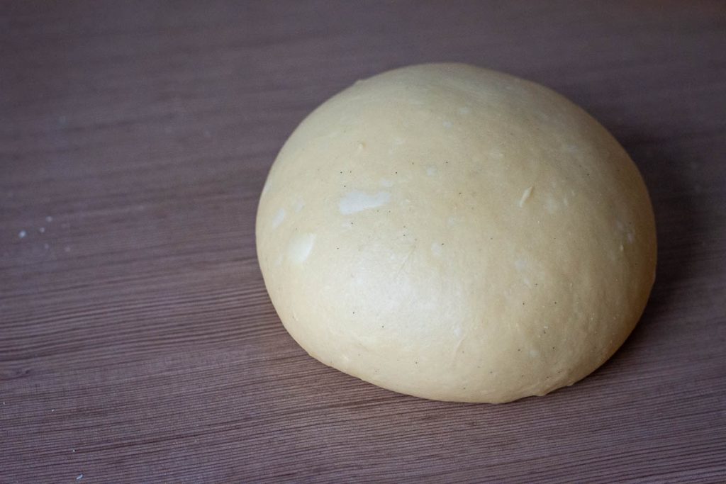 Smooth final dough for Lithuanian anthill cake.