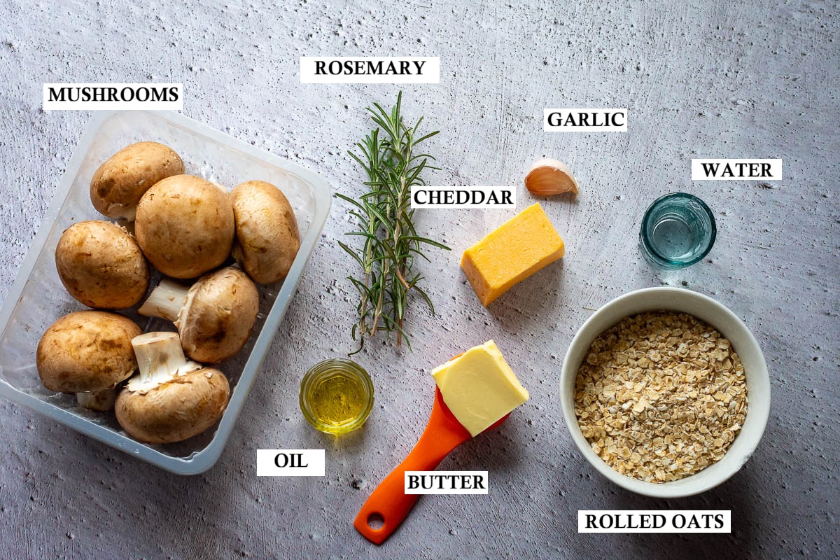 Ingredients for Lithuanian mushroom balls. 