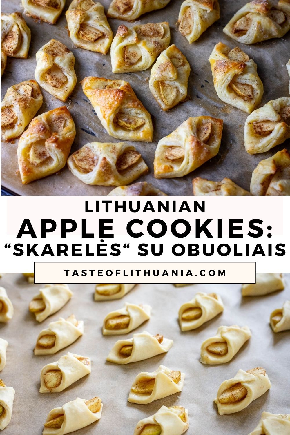 Lithuanian apple cookies that resepble mini apple pastries, Pin for Pinterest.